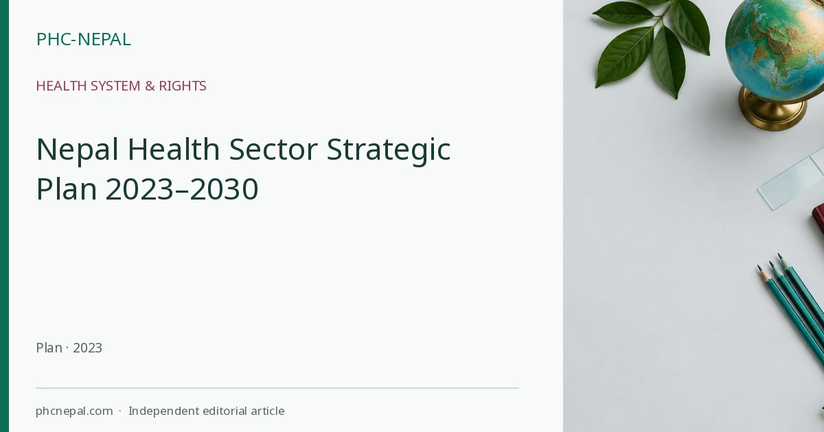 Nepal Health Sector Strategic Plan 2023–2030