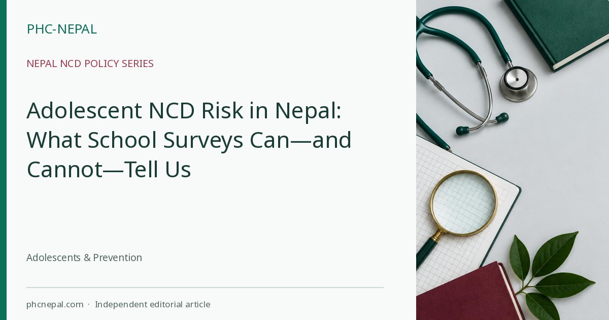 Adolescent NCD Risk in Nepal: What School Surveys Can—and Cannot—Tell Us