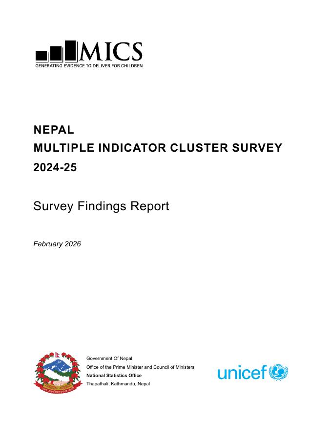 Original Nepal MICS 2024–25 Survey Findings Report cover