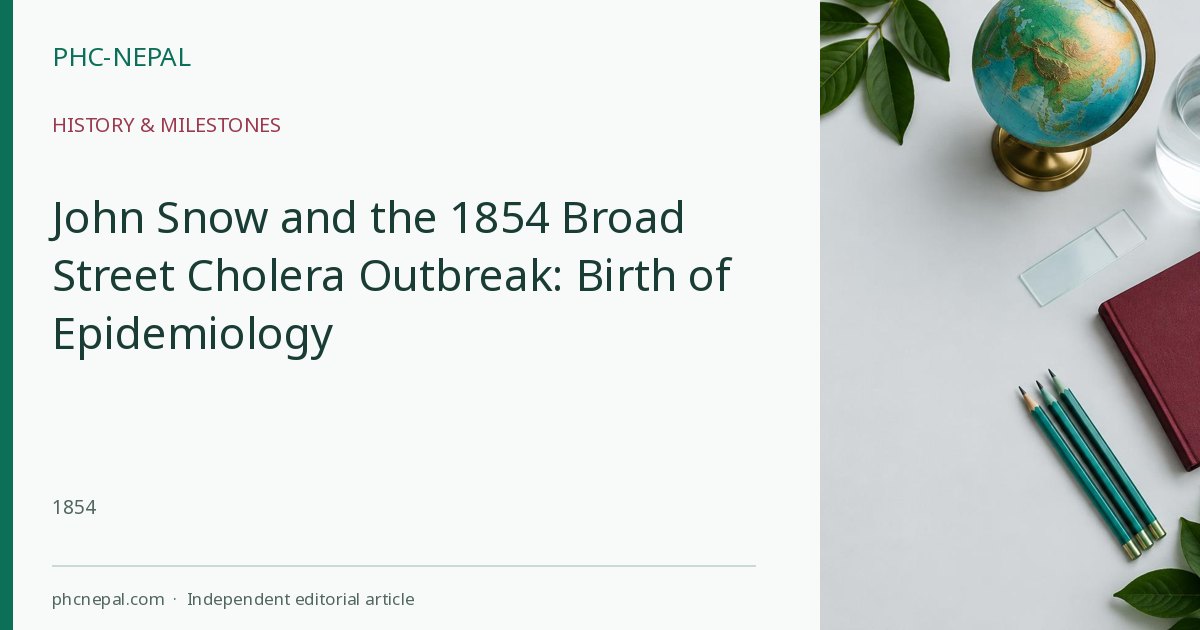 John Snow and the 1854 Broad Street Cholera Outbreak: Birth of Epidemiology