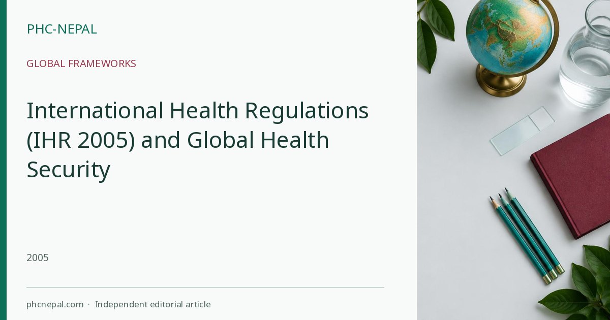 International Health Regulations (IHR 2005) and Global Health Security