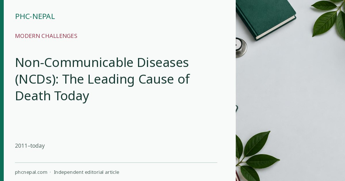 Non-Communicable Diseases (NCDs): The Leading Cause of Death Today